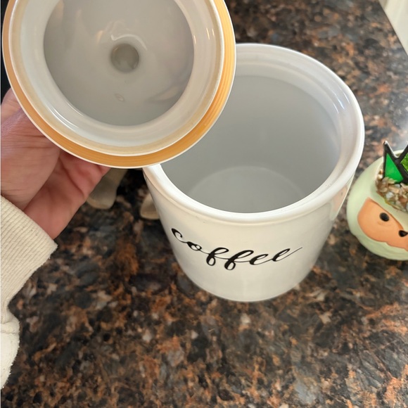 White Ceramic Coffee Canister - Picture 2 of 2